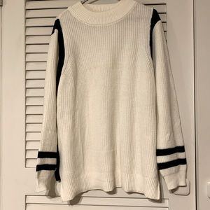 NWOT Ellos L 18/20 Womens plus Sweater cream & black